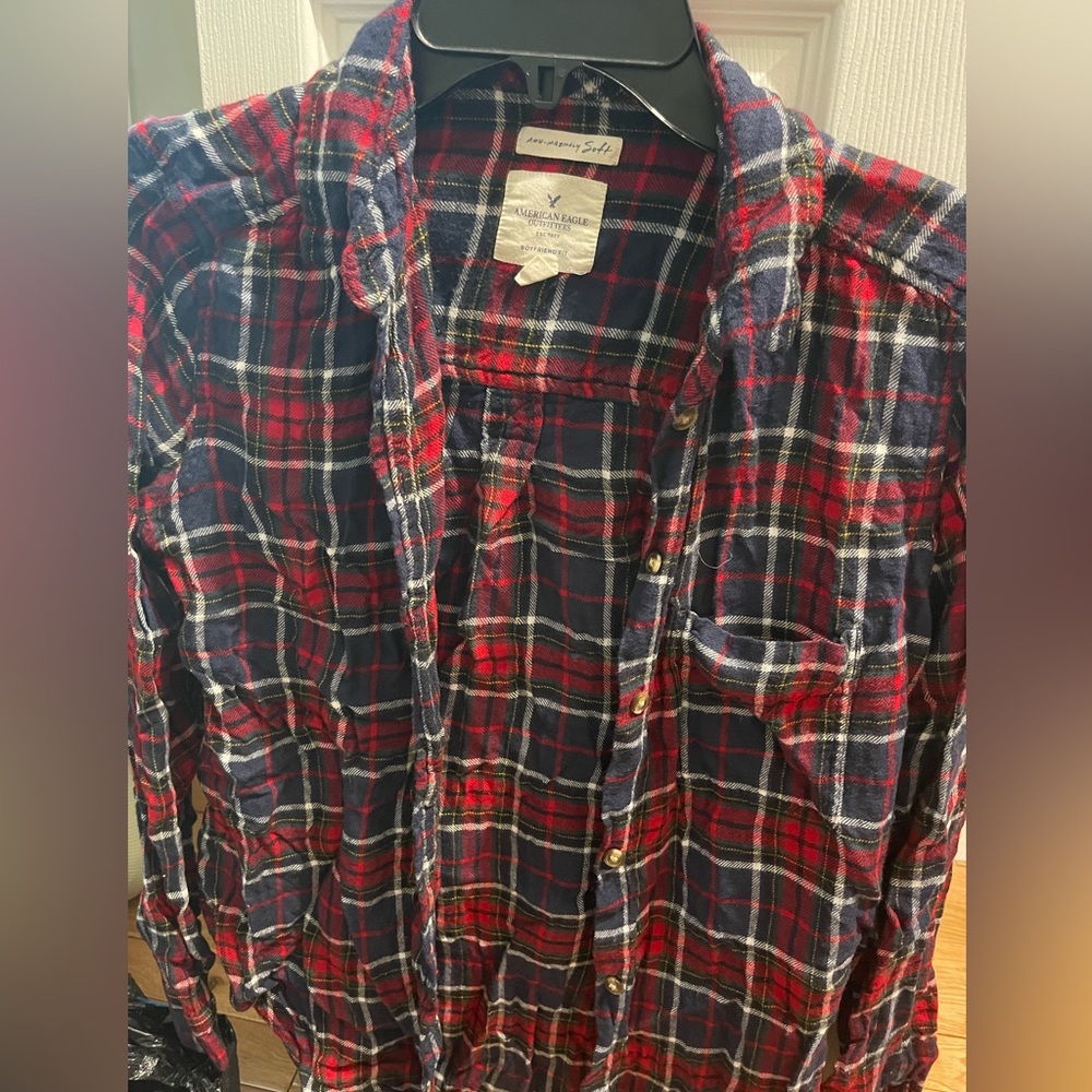 Red and Blue American Eagle Flannel